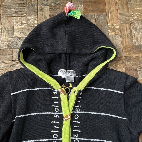 Jack B Quick Petite Football Cheerleader Hoodie Knit Cardigan - Picture 4 of 13